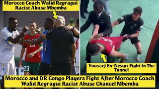 🤯 Morocco and DR Congo Players Fight After Morocco Coach Walid Regragui Racist Abuse Chancel Mbemba [upl. by Ybok755]