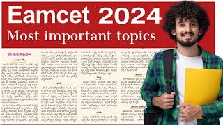 EAMCET 2024 Most important topics  AP Eamcet 2024  TS Eamcet 2024 [upl. by Ernestine]