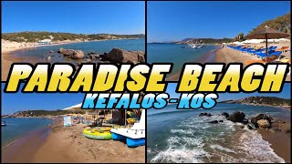 PARADISE BEACH Walking Tour  Kefalos  Kos Island  Greece 4k [upl. by Inaffets]