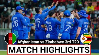 Afghanistan vs Zimbabwe 3rd T20 Match Highlights 2024  AFG vs ZIM 3rd T20 Full Highlights [upl. by Kcinemod]