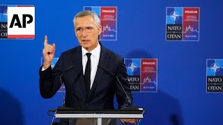 Stoltenberg arrives for informal meeting of NATO foreign ministers in Prague [upl. by Navek32]