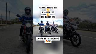 Yamaha Libero 125 🆚️ Discover 125 🆚️ Tvs Raider 125 🥵🔥 motos raider125 discover125 viral shorts [upl. by Nylrats]