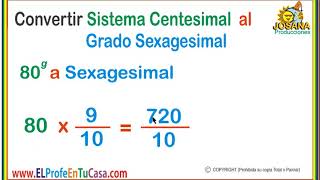 Sistema medición utilizando el Factor de Conversión Convertir grado centesimal a grado sexagesimal [upl. by Eadith]