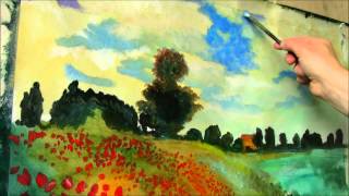 Monet Painting The Poppy Field near Argenteuil 1873 [upl. by Llezo]