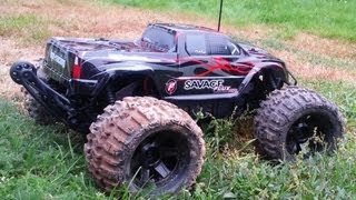 HPI Savage Flux HP  On 4S  First Run Wheelies Mini Revo VXL brushless [upl. by Lraep]