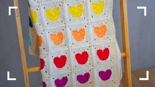 Sweet and Simple Baby Blanket Crochet 💖 Heart Blanket Crochet Pattern [upl. by Kalam771]