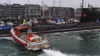 Wegslepen Russische duikboot Zeebrugge 12062019 [upl. by Girardi281]