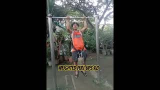 Bata palang malakas na 8x weighted pull ups motivation reels subscribe shorts status fyp [upl. by Doro]