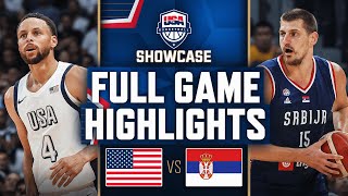 USA vs SERBIA  USAB SHOWCASE  FULL GAME HIGHLIGHTS  July 17 2024 [upl. by Eimorej863]