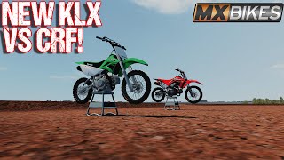 NEW KLX110 VS CRF110 ON STRAIGHT RHYTHM MXBIKES [upl. by Spooner]