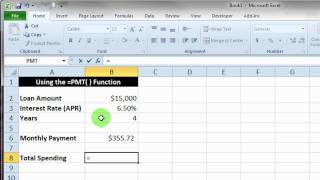 Excel PMT Function Basics [upl. by Papotto]