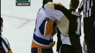 Brent Johnson vs Rick Dipietro Hockey Fight [upl. by Akemeuwkuhc569]