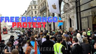 DRCongo Protest outside APPLE STORE  Regent Street Central London 060424 [upl. by Heron]