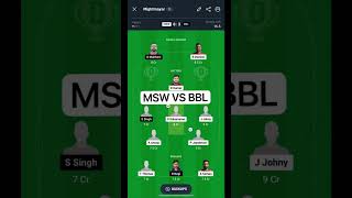 MSW vs BBL Dream11 Prediction Today Match  ECS Malta T10 2024 dream11 dream11prediction [upl. by Nohsed]