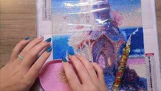 Seashell House  Diamond Painting Time Lapse [upl. by Litnahc]