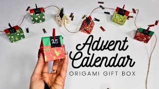 Origami Advent Calendar from DIY Gift Box  Christmas paper craft [upl. by Fahland]