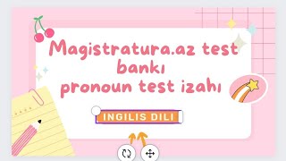 Magistraturaaz test bankı test izahı əvəzlik ingilis dili ✅ [upl. by Eenat]