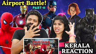 Captain America Civil War Airport Battle Scene REACTION  Malayalam  Iron Man Team vs Cap Team [upl. by Hniht]