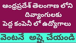 దివ్యాంగులు పెద్ద కంపెనీ లో ఉద్యోగం కావాలంటే వెంటనే resume పంపండి pw [upl. by Bust]