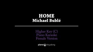 Home HIGHER KEY KARAOKE PIANO COVER Michael Bublé with Lyrics [upl. by Haran981]