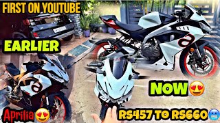 Aprilia RS457 Converted To RS660😍  Aprilia RS457 Ceramic Coating At Home🥵  First on Youtube [upl. by Irihs348]