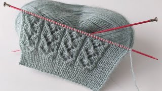 İki şiş ajurlu çok güzel kolay örgü modeli anlatımı ✅️ bayan yelek modelleri ✅️ knitting crochet [upl. by Okramed]