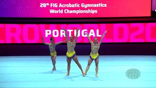 Portugal 1 POR  2022 Acrobatic Worlds Baku AZE  Dynamic Qualification Womens Group [upl. by Norvall]