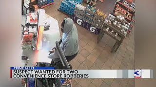 Man armed with rifle sledgehammer wanted in multiple robberies [upl. by Udell]