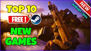 TOP 10 NEW Free Steam Games to Play August 2024 [upl. by Ariahay903]