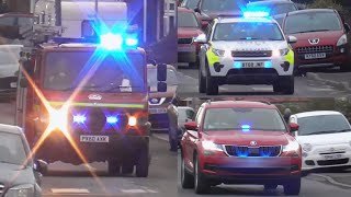 RARE Cumbria Chief Fire Officer Responding in Convoy  Compact Fire Engine Responding [upl. by Aken]