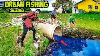 1v1v1 BACKYARD PONDS Urban Fishing CHALLENGE [upl. by Binky685]