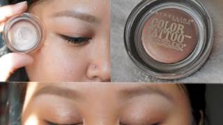 Maybelline Color Tattoo 24HR Cream Gel Eyeshadow Review  Demo [upl. by Kcirdnek]