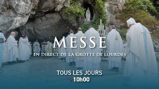 Messe depuis la Grotte de Lourdes  08102024 [upl. by Omrelliug983]