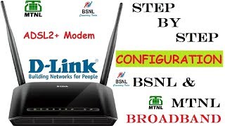 Configure DLink WiFi ADSL Router for BSNL MTNL Airtel  Steps by Step in 2 Minutes NEW201920 [upl. by Meier]