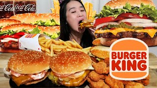 BURGER KING Ultimate Bundle Feast Whopper Cheeseburger Chicken Sandwich amp Nuggets  Mukbang ASMR [upl. by Melba279]