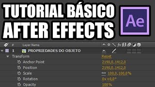 Tutorial Básico After Effects  Propriedades do Objeto Animação Simples [upl. by Fania786]