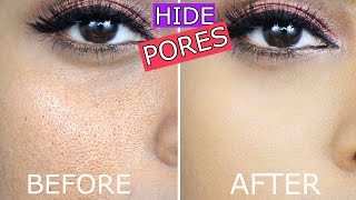 How To Hide Large Pores With Makeup  Minimize Pores amp Make Pores Disappear [upl. by Hawken]