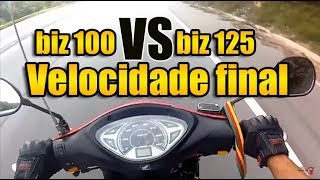 Comparativo de velocidade biz 100cc VS biz 125cc velocidade máxima [upl. by Capriola]