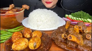 ASMR EATING SPICY MUTTON CURRYLAL LAL MURGHIR JHOLEGG CURRY FOOD VIDEOS [upl. by Massey240]