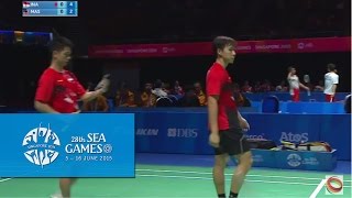 Badminton Mens Team SemiFinals Mas vs Ina Match 4 Day 6  28th SEA Games Singapore 2015 [upl. by Hait]