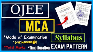 OJEE MCA Syllabus 2024 Details Analysis  All About OJEE MCA 2024  OJEE MCA Preparation [upl. by Yks]