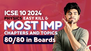 Most Important Chapters amp Topics of Physics ICSE Class 10  2024  Easy Kill Topics with Weightage [upl. by Anitserp617]