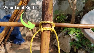 Tying Two Poles with a Woodland Zip TieKnot  Knot Champion Tutorial [upl. by Aryn]