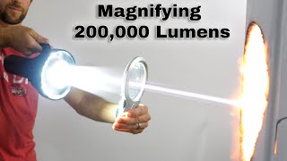 Magnifying The Worlds Brightest Flashlight 200000 Lumens [upl. by Olegnaed]