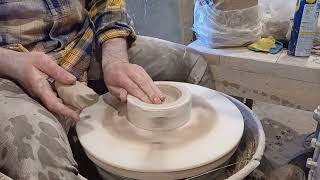 15 minutes of jiggering and stamping Production Pottery process [upl. by Ardnuhs]