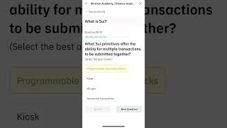 Binance Learn and Earn SUI quiz answers 💰💰💰 [upl. by Linnette829]