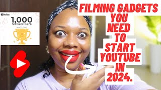 SMALL CHANNELS FILMING EQUIPMENT YOU NEED TO START A YOUTUBE CHANNEL IN 2024 [upl. by Hafeenah395]