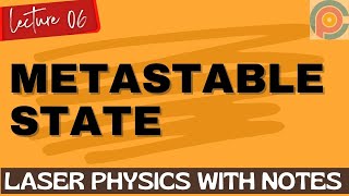 What is metastable state in laser [upl. by Llerdnam]