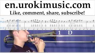 How to Play Trombone Marshmello ft Bastille  Happier Tabs umi352 [upl. by Renba]