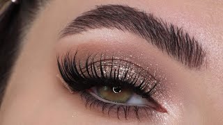 Soft Brown Glitter Smokey Eyes  Melissa Samways [upl. by Ecirtahs]